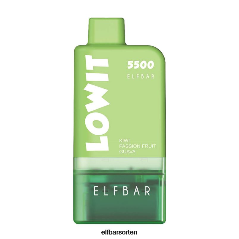 ELFBAR Vorgefülltes Pod-Kit Lowit 5500 2% Nic Kiwi, Passionsfrucht, Guave B228H124 - ELF BAR Sorten