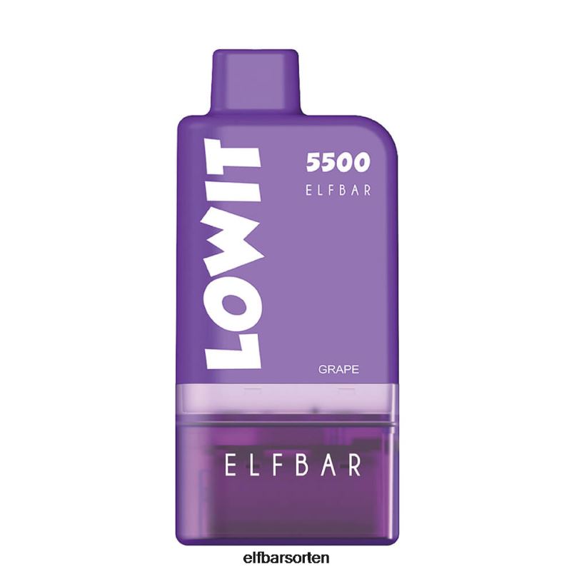 ELFBAR Vorgefülltes Pod-Kit Lowit 5500 2% Nic Traube B228H128 - ELF BAR Sorten Nikotinfrei
